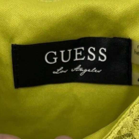 GUESS Lime Green Lace Mini Dress. NWOT - Picture 4 of 4